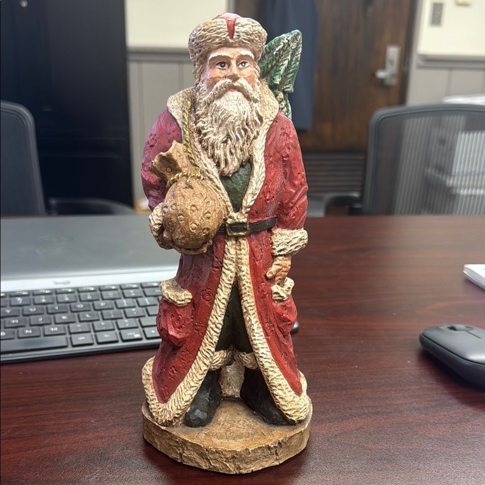 Vintage Wood Santa Figurine
